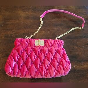 Pink Grenadine Clutch Quilted Velvet